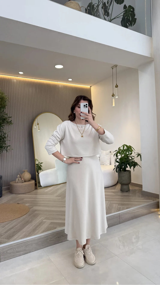 White 2-Piece Blouse Set