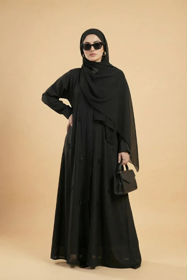 Stone Flower | Front-Open Stone Abaya