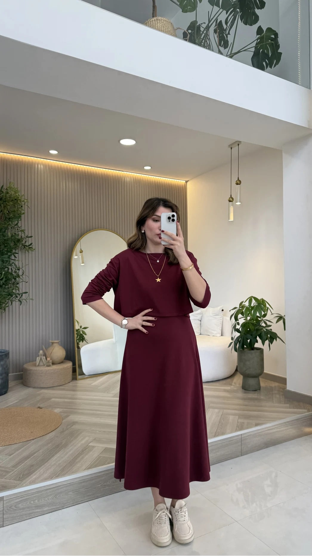 Red 2-Piece Blouse Set
