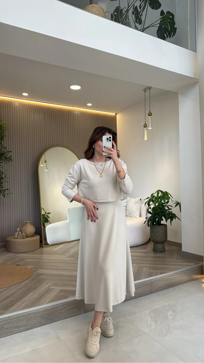 White 2-Piece Blouse Set