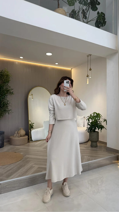 White 2-Piece Blouse Set
