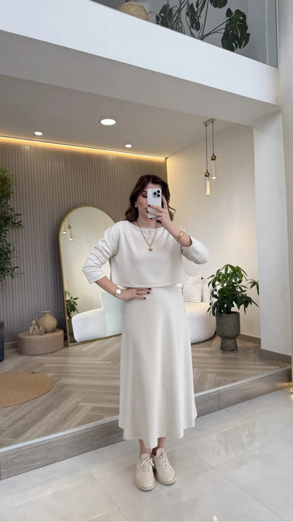 White 2-Piece Blouse Set