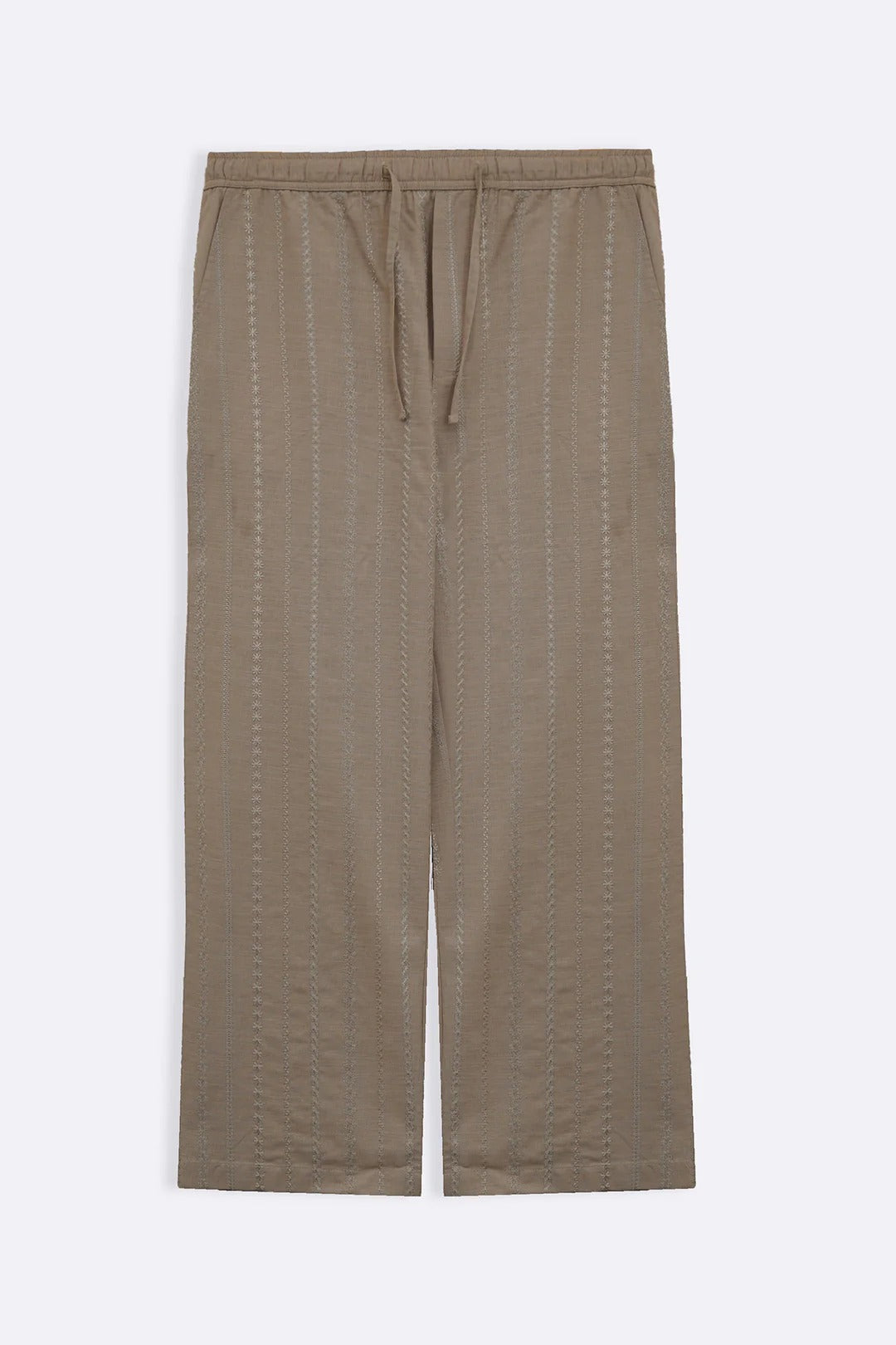 EMBROIDERED SHIRT & STRAIGHT PANTS SET