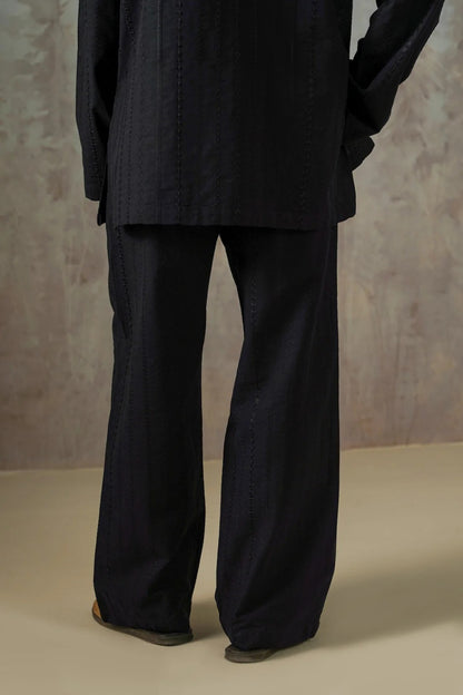 EMBROIDERED SHIRT & STRAIGHT PANTS SET