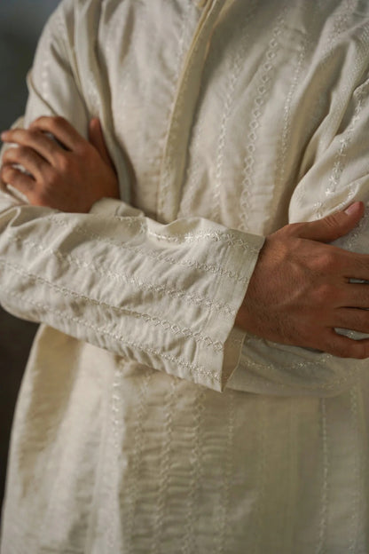 EMBROIDERED SHIRT & STRAIGHT PANTS SET