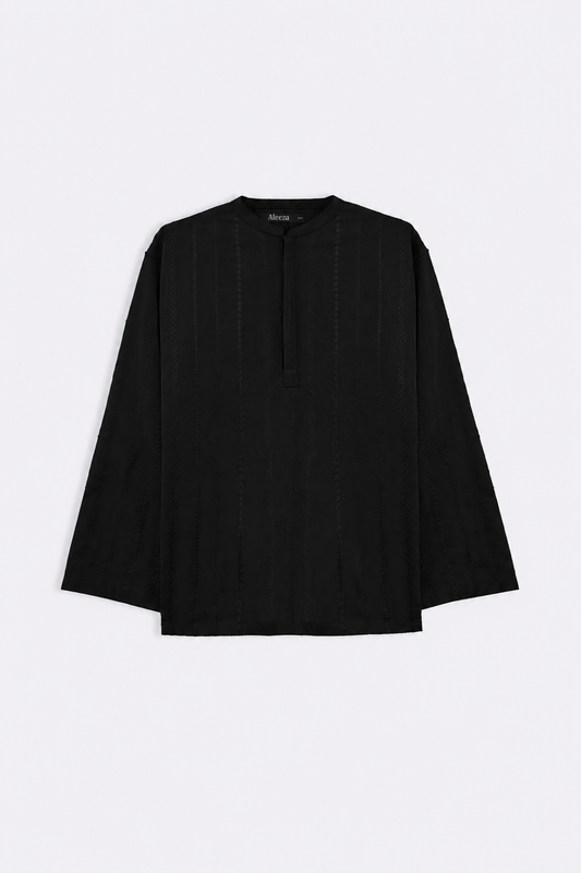 EMBROIDERED HALF PLACKET SHIRT