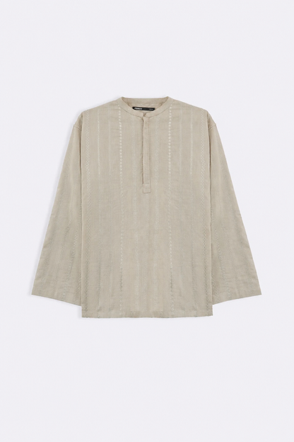 EMBROIDERED HALF PLACKET SHIRT